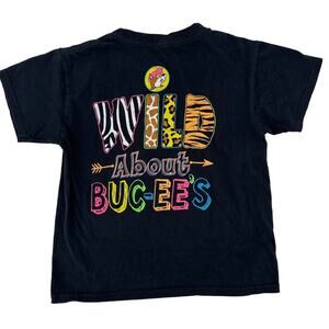 Wild About Bucees Leopard Beaver Print T Shirt Youth Boys Girls Size XS Black